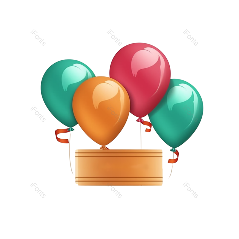 装饰图片,欢乐元素,金色气球PNG,气球免抠素材